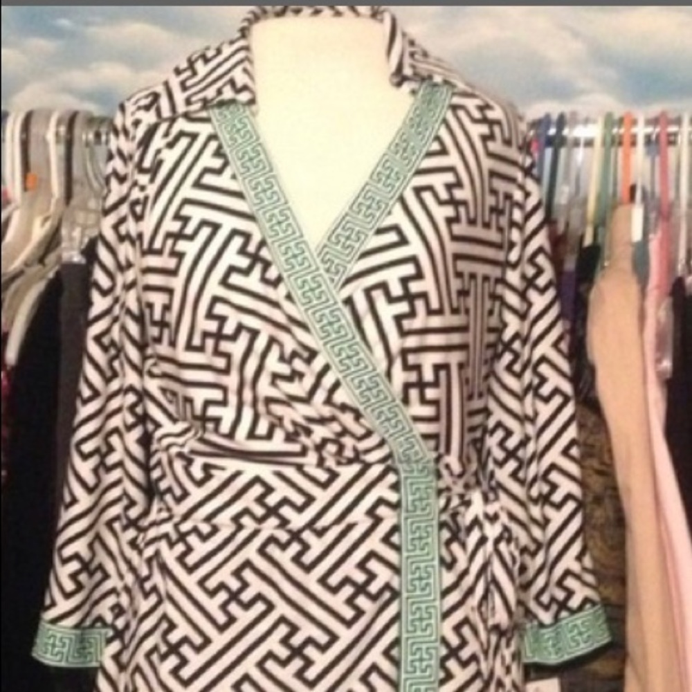 Sandra Darren Multi Color Pattern Dress